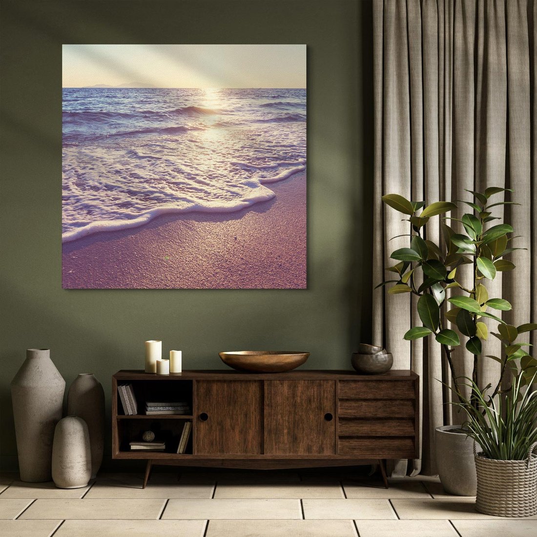 Obraz na płótnie 40x40 - Plaża: błogie chwile nad morzem - plaża, morze