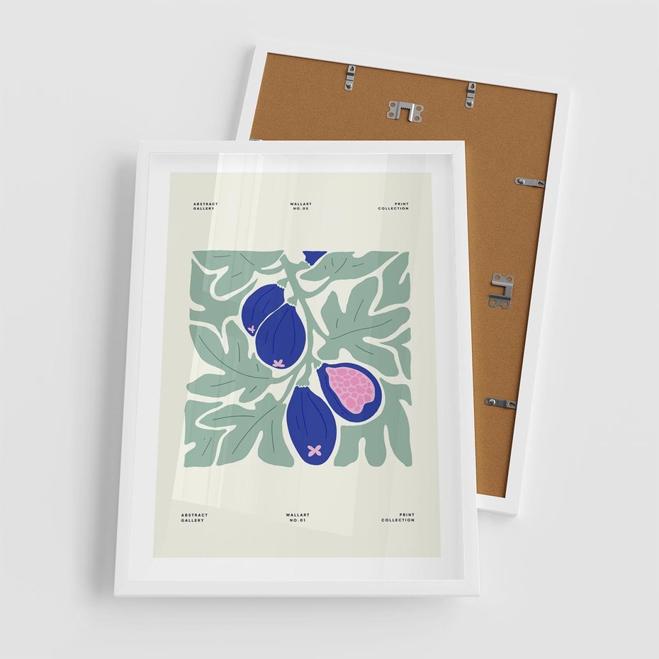 Plakat w ramie 50x70 - Symfonia Przestrzeni - figi, plakat - rama biała