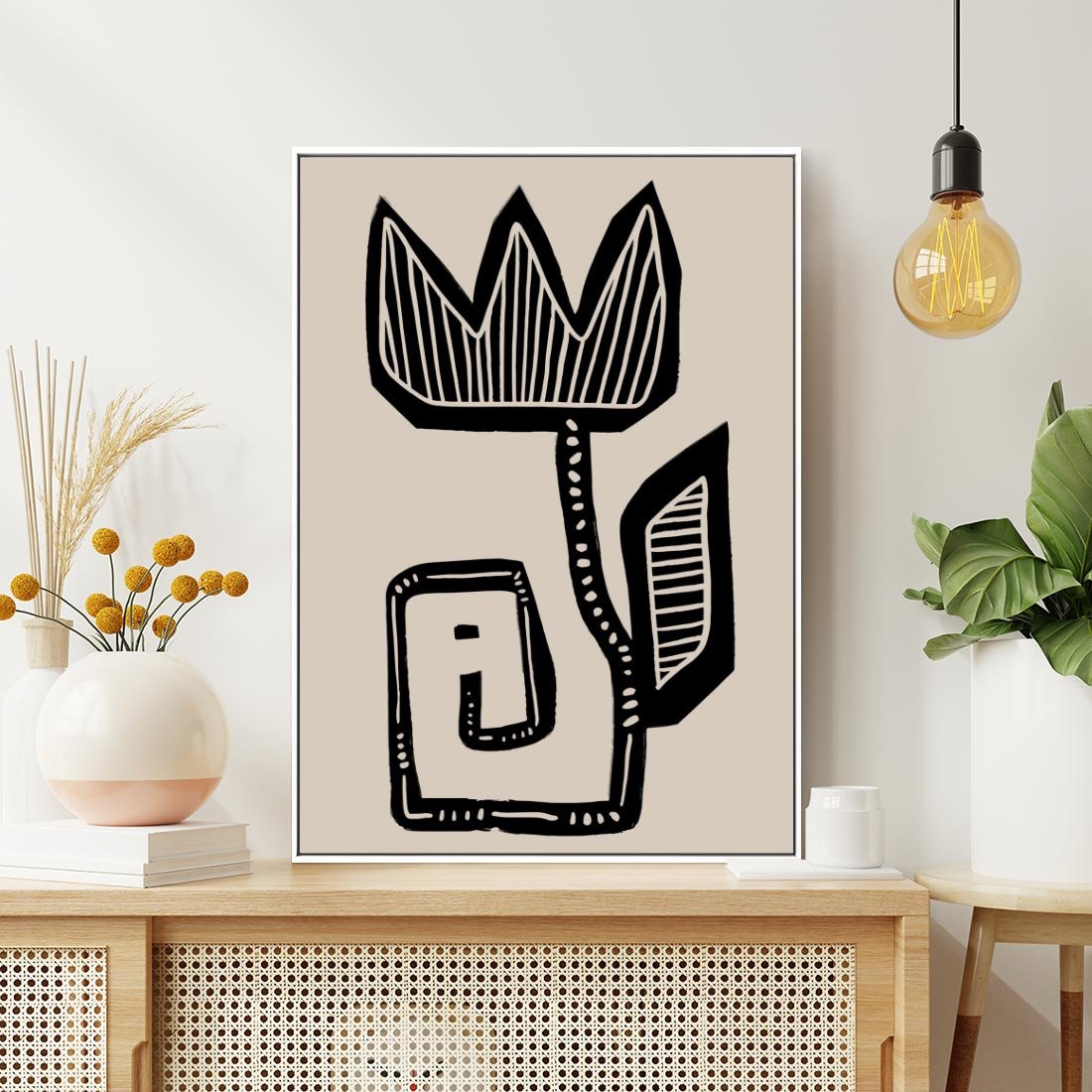 Obraz w ramie 50x70 - Migotliwa Symfonia Kwiatu - kwiat, nowoczesna grafika - rama biała