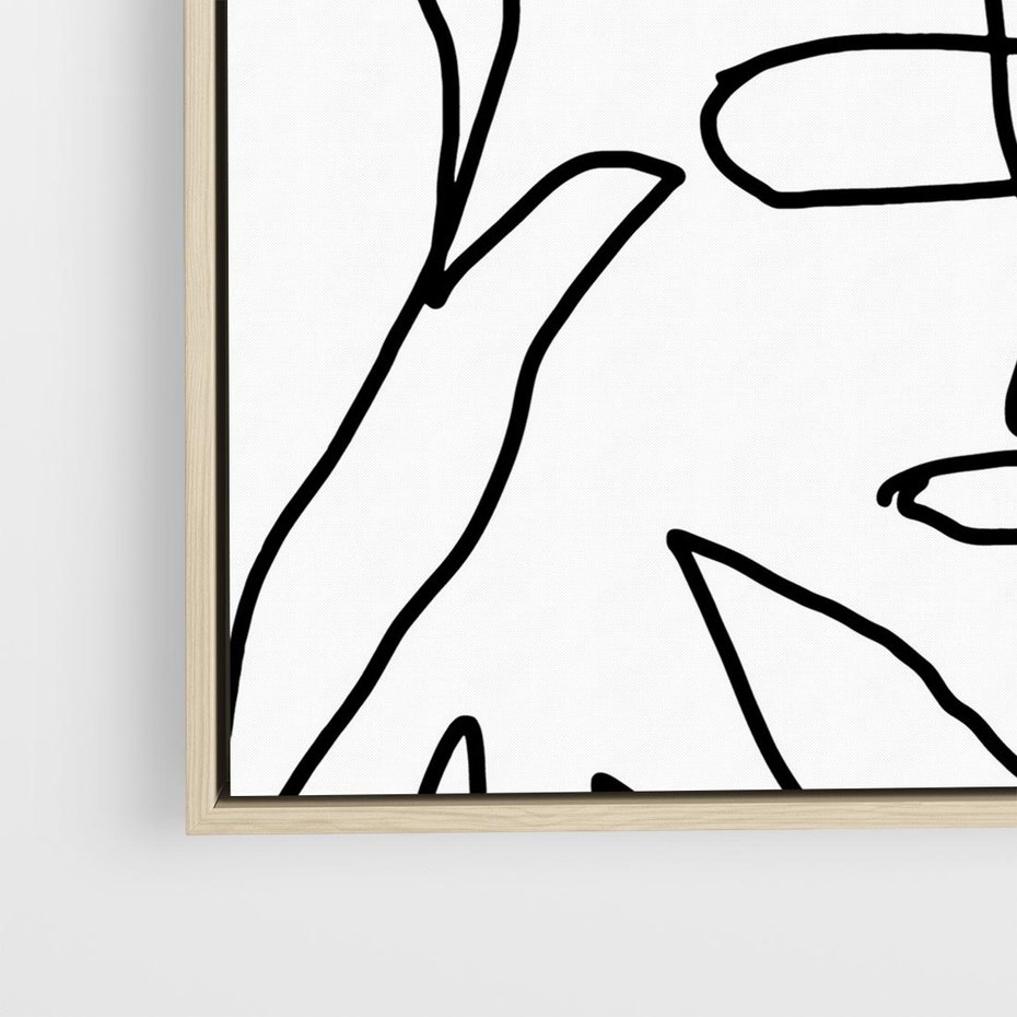 Obraz w ramie 50x50 - Liście Mocy - mroczna sztuka, minimalizm - rama drewno