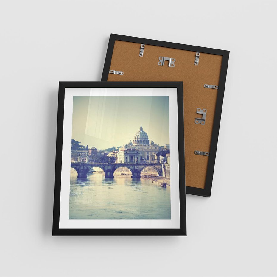 Plakat w ramie 40x50 - Urok włoskiego miasta - Włochy, miasto - rama czarna