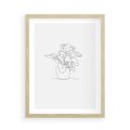 Plakat w ramie 50x70 - Rozkwitające Formy - szkic, minimalizm - rama drewno
