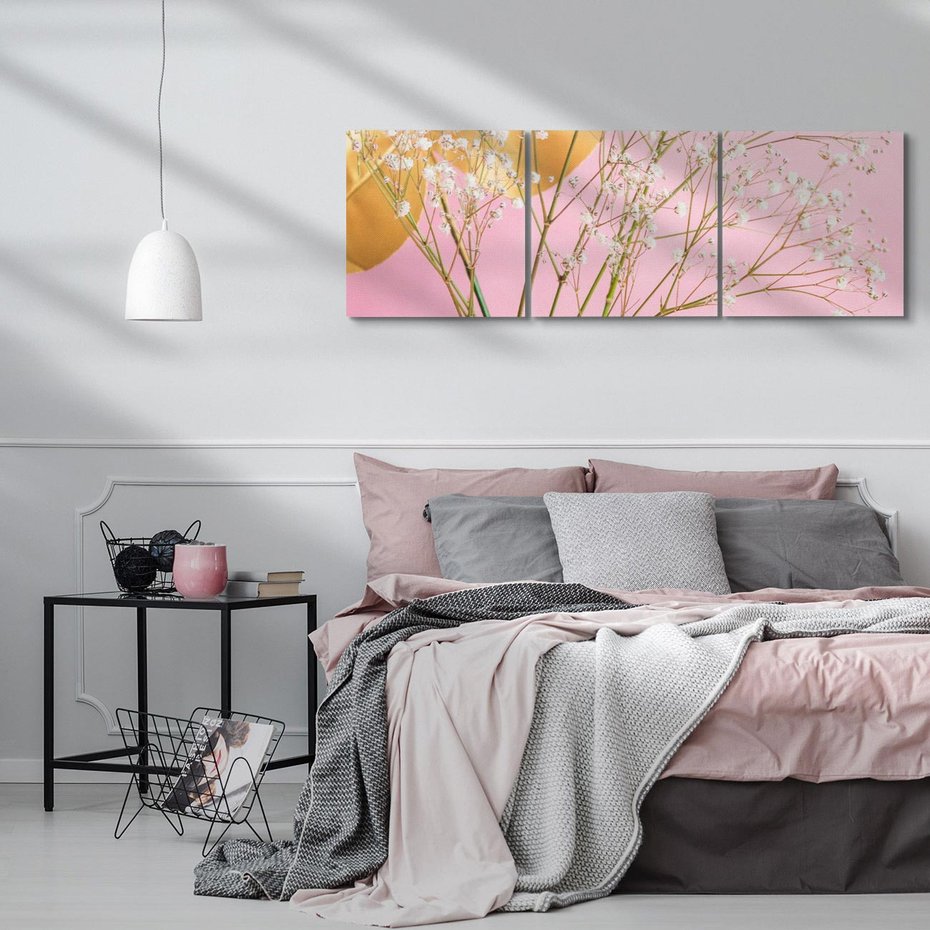 Obraz na płótnie 120x40 - Przyjemność Złotej Natury - złote, liście