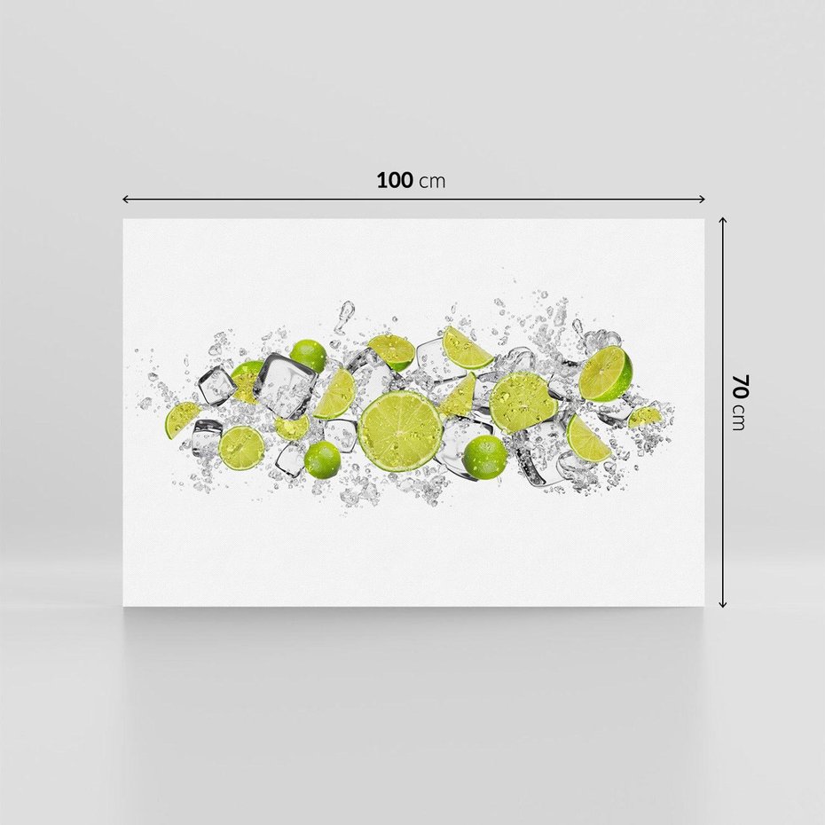 Obraz na płótnie 100x70 - Rześkość i smak - limonki, lód