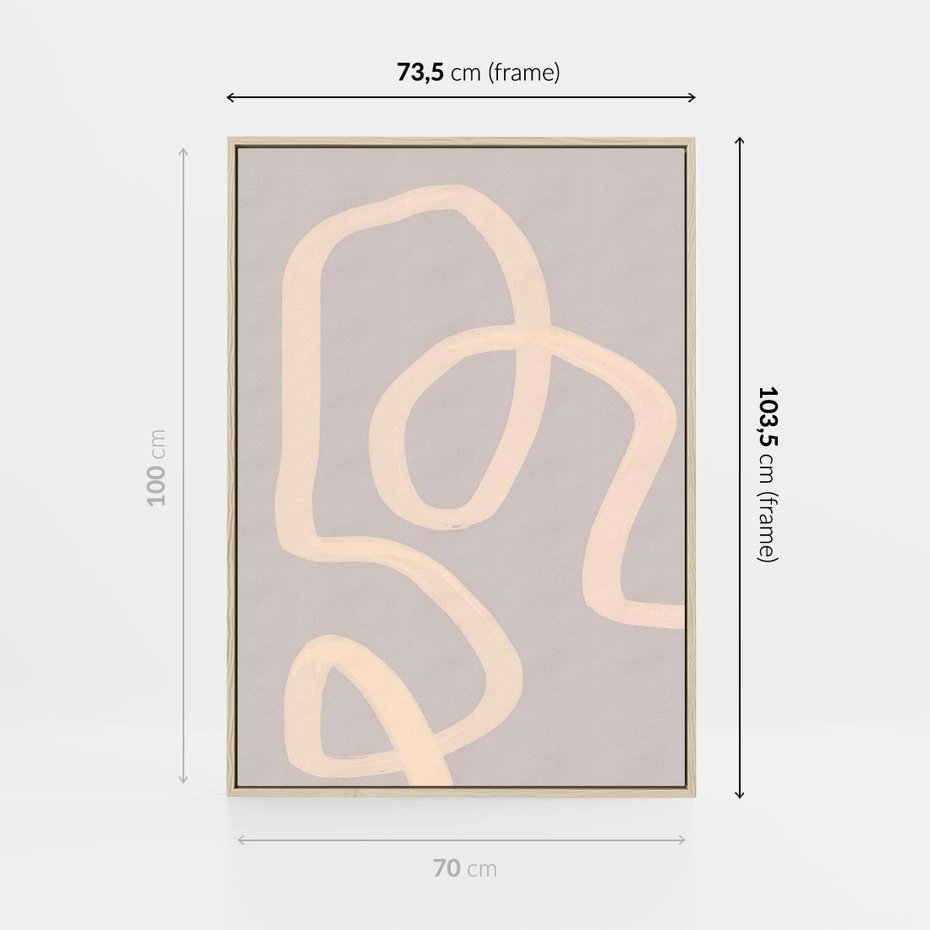 Obraz w ramie 70x100 - Nowoczesne Odbicia - minimalistyczny obraz, nowoczesny - rama drewno