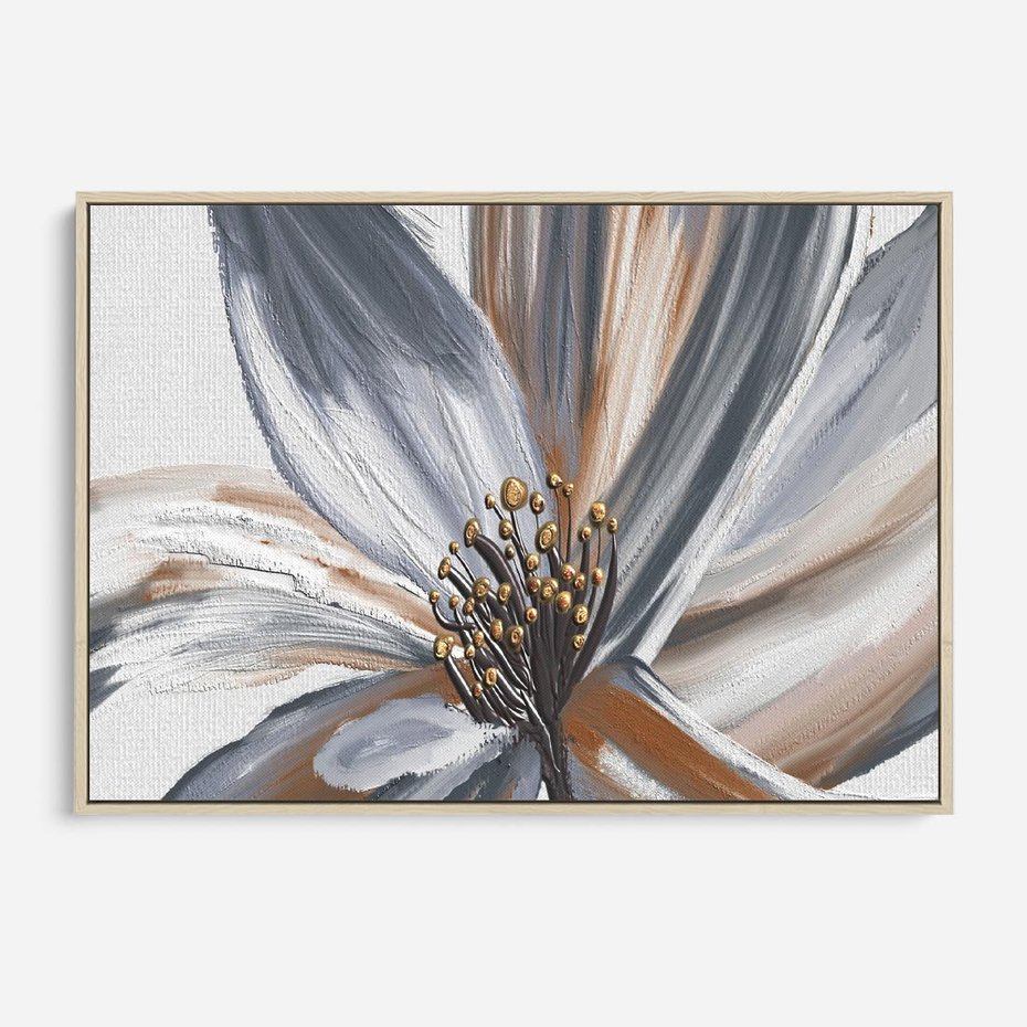 Obraz w ramie 100x70 - Olejne kwiaty - wyraz emocji - kwiaty, malowane - rama drewno