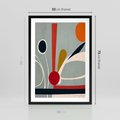 Plakat w ramie 50x70 - Harmonia Kolorowych Impulsów - abstrakcyjny obraz olejny, dziwne formy - rama czarna