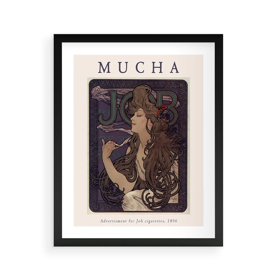 Plakat w ramie 40x50 - Reprodukcja A.Mucha - Mucha, plakat z reprodukcją - rama czarna
