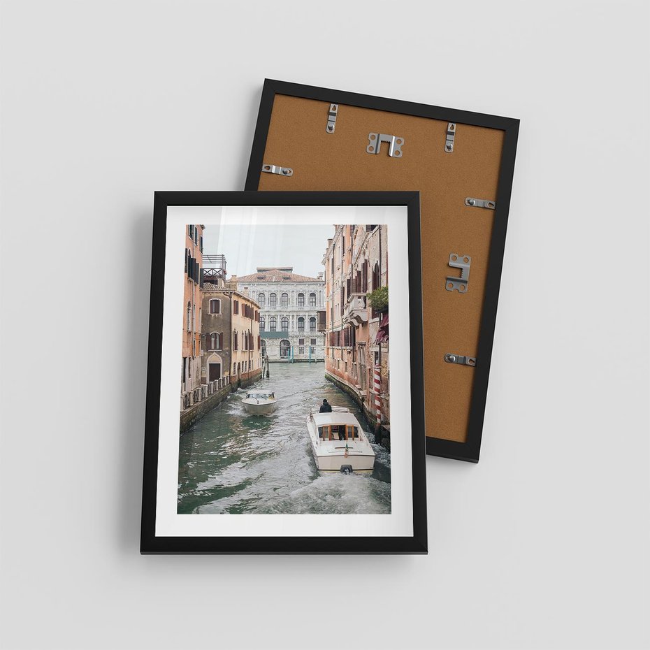 Plakat w ramie 30x40 - Wenecja na Twojej Ścianie - wenecja, kanały - rama czarna