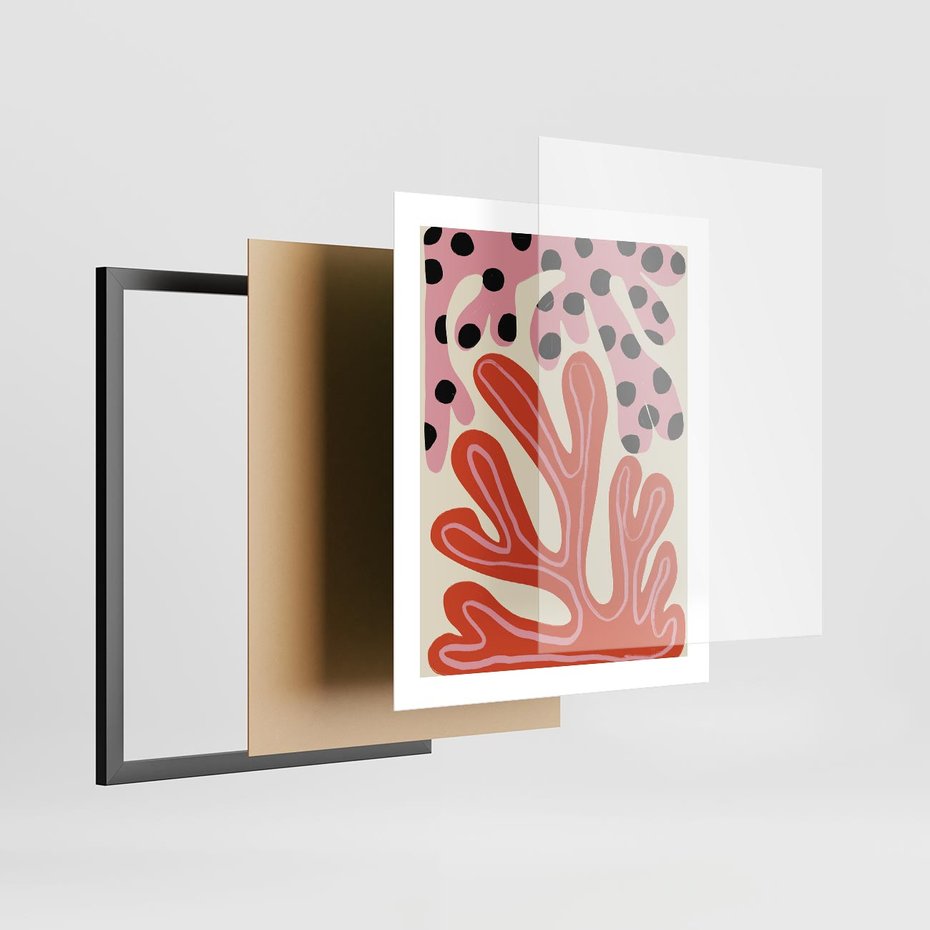 Plakat w ramie 40x50 - Księga Pastelowych Impulsów - abstrakcyjny obraz, plakat - rama czarna