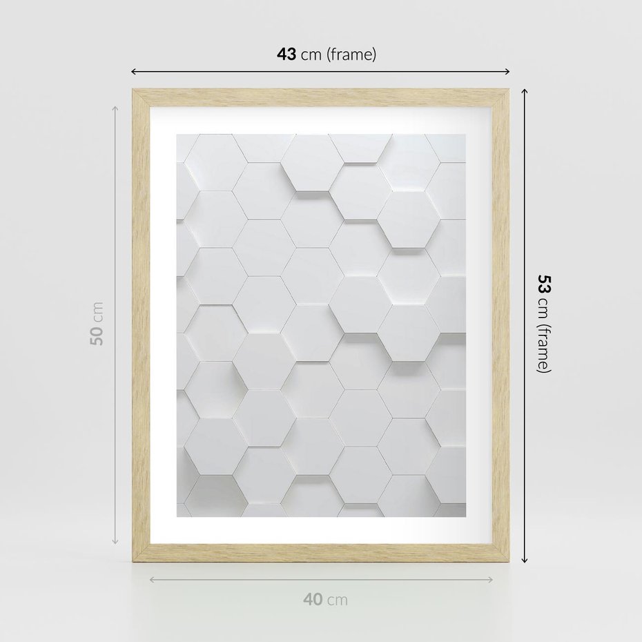 Plakat w ramie 40x50 - Intrygujący Wymiar - geometria, 3D - rama drewno