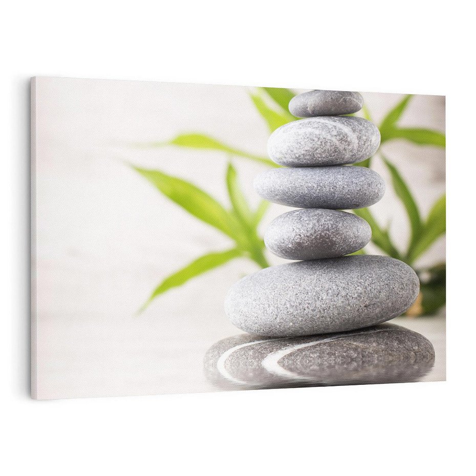 Obraz na płótnie 100x70 - Spa kamienie: naturalne piękno - spa, kamienie
