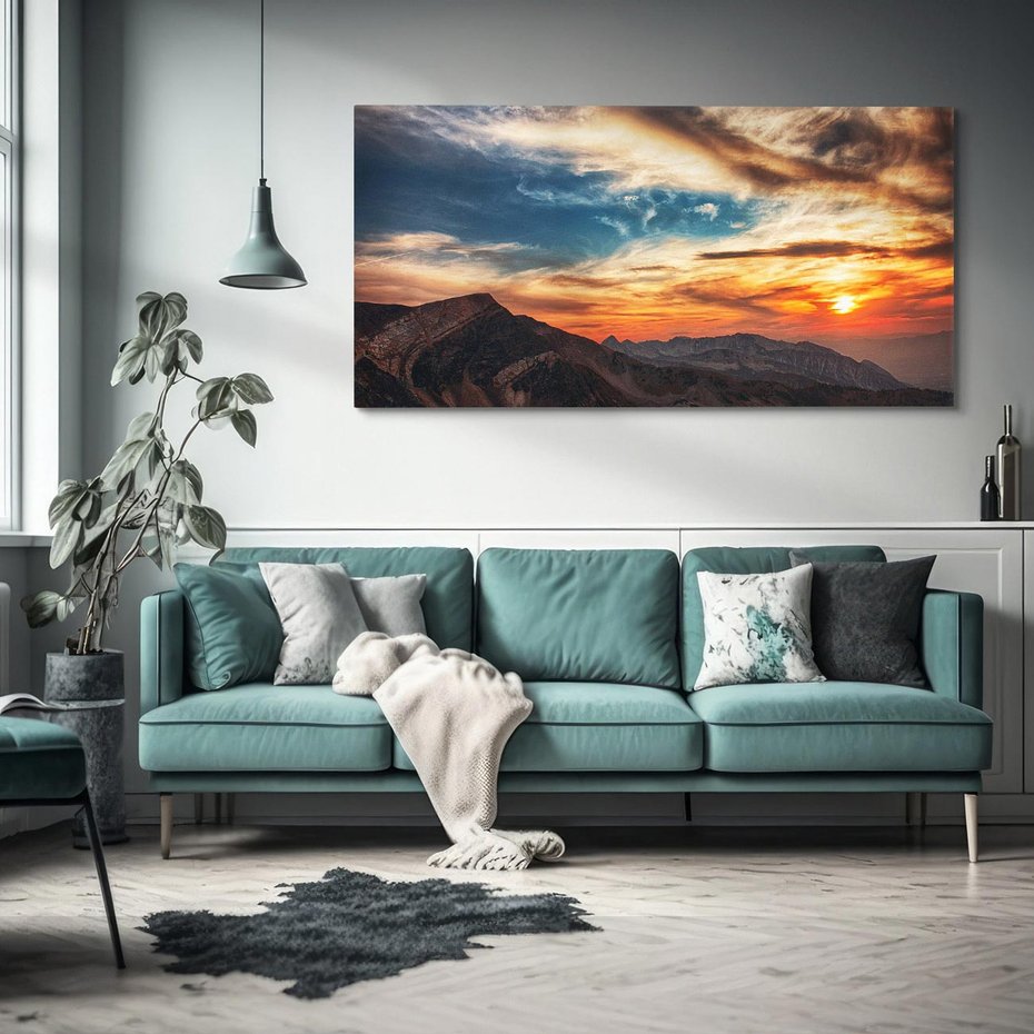 Obraz na płótnie 120x60 - Górski pejzaż w harmonii - góry, krajobraz