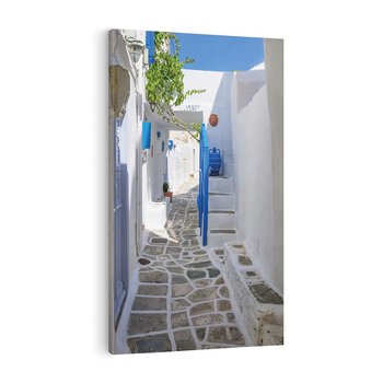 Obraz na płótnie 80x120 - Uroki Santorini: Perspektywiczna Uliczka - uliczka, perspektywa