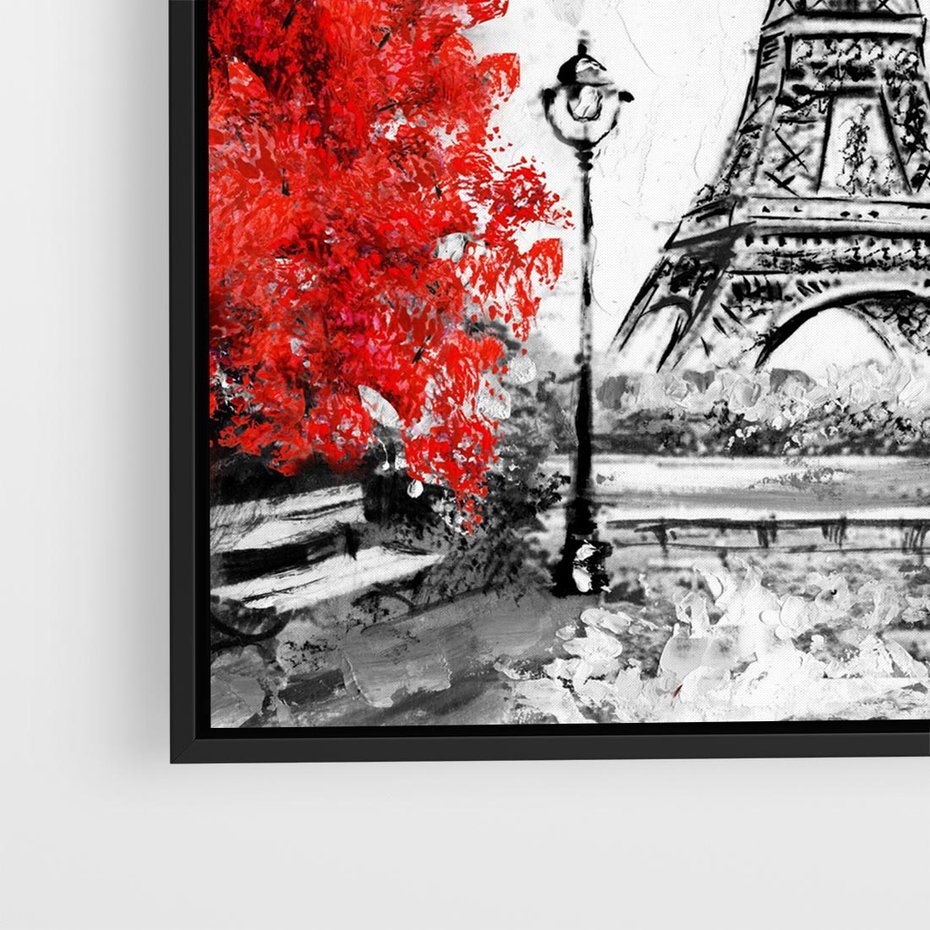 Obraz w ramie 50x50 - Paryż Wieża - Paryż, Wieża - rama czarna