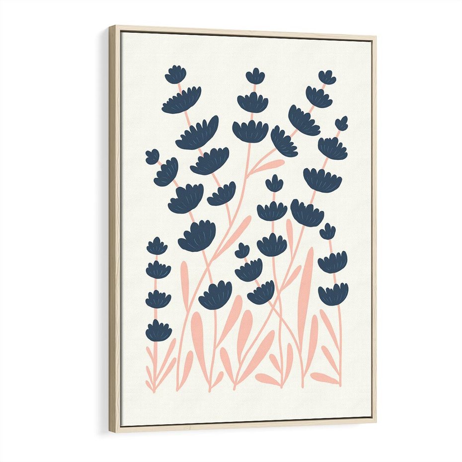 Obraz w ramie 70x100 - Migotliwe Kształty - kwiaty, rośliny - rama drewno