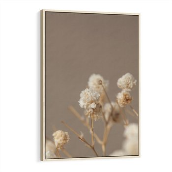 Obraz w ramie 80x120 - Przezroczyste piękno - gipsówka, suche - rama drewno