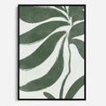 Obraz w ramie 70x100 - Zieleń Wewnętrznego Spokoju - zielony plakat, roślinne inspiracje - rama czarna