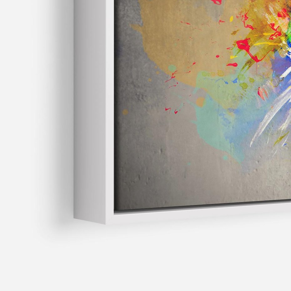 Obraz w ramie 70x50 - Kolory Kreatywnej Koncepcji - abstrakcyjna grafika, szkic żarówki - rama biała