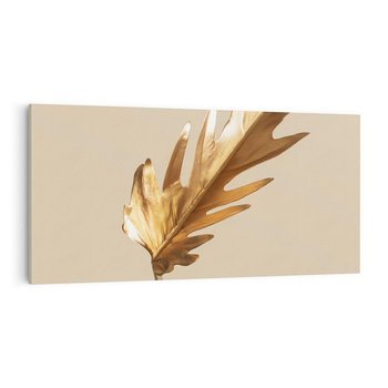 Obraz na płótnie 100x50 - Piękno w Detalu - złoty, liść