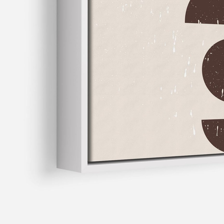 Obraz w ramie 50x50 - Migocące Granice - mid century styl, nowoczesna grafika - rama biała