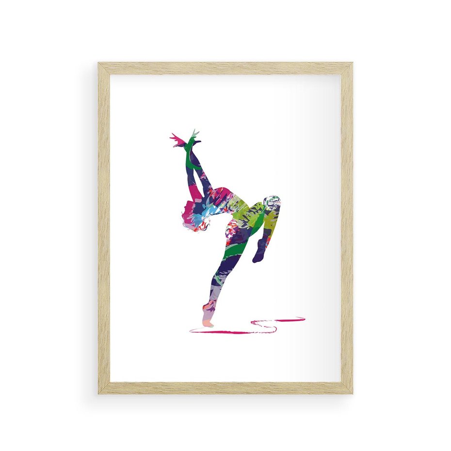 Plakat w ramie 30x40 - Taniec w akwareli - taniec, akwarela - rama drewno