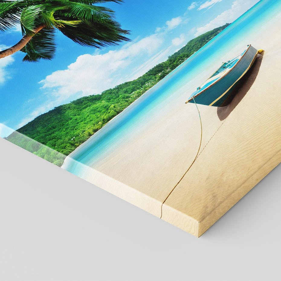 Obraz na płótnie 40x40 - Raj na plaży z palmami - plaża, palma