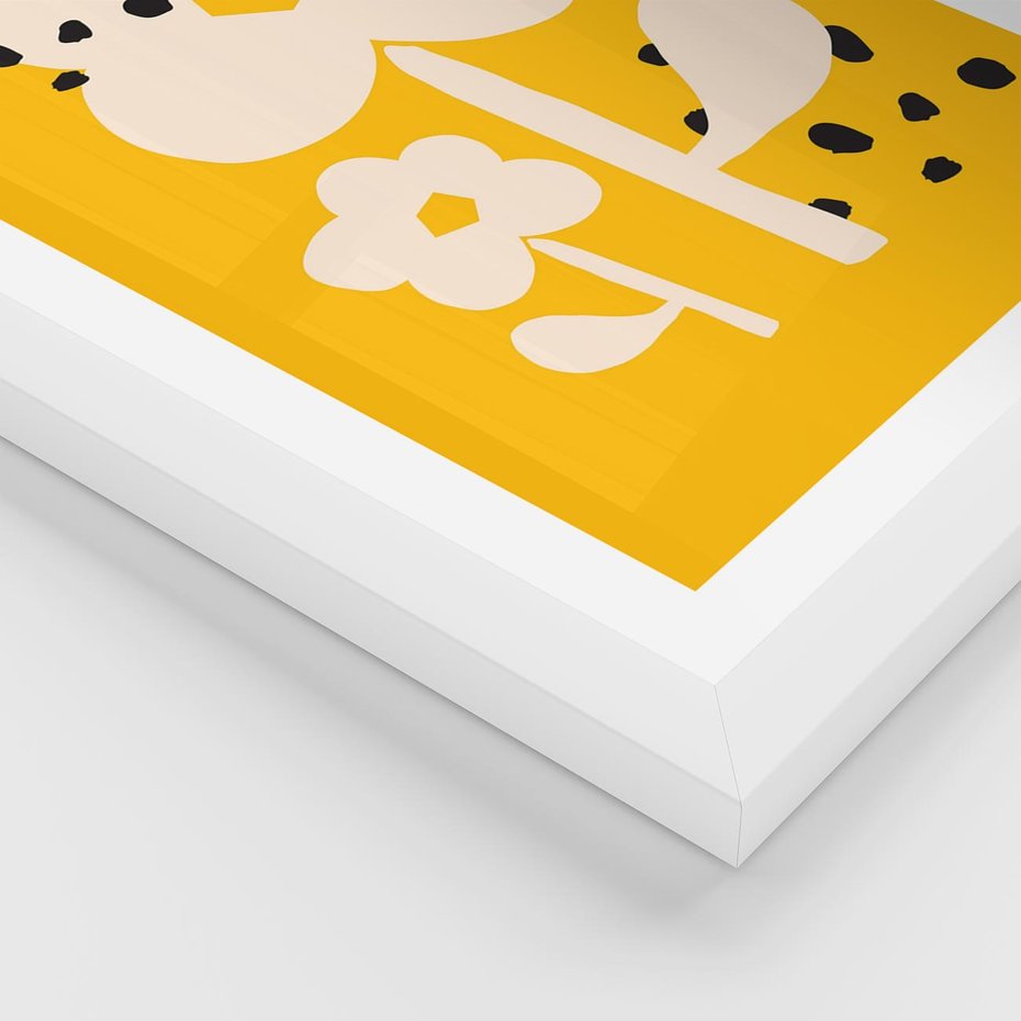 Plakat w ramie 50x70 - Bezgraniczne Impulsy - abstrakcyjny kwiat, plakat - rama biała