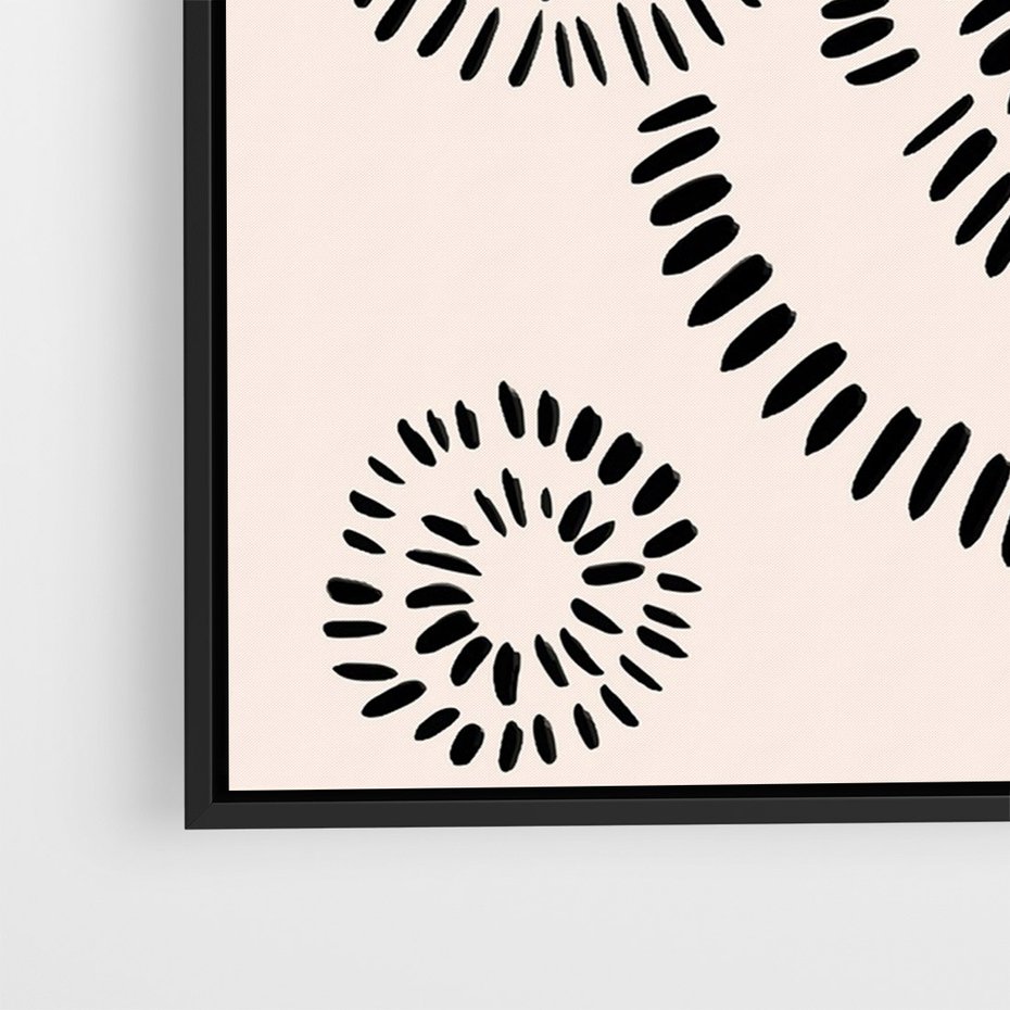 Obraz w ramie 50x70 - Abstrakcyjne Wnętrza - minimalistyczne kształty, odbicia - rama czarna