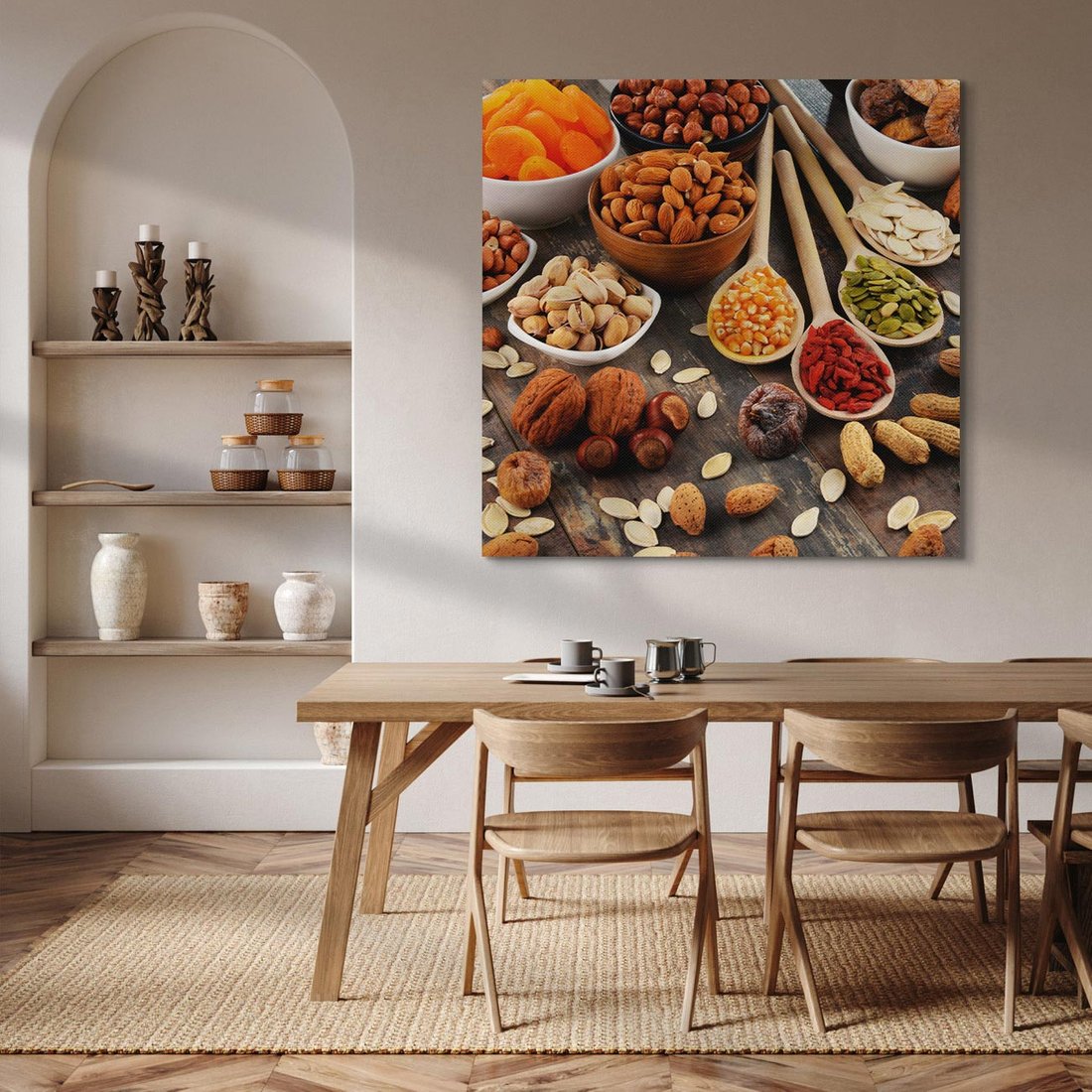 Obraz na płótnie 70x70 - Szlachetne smaki kuchni - nasiona, bakalie