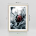Plakat w ramie 50x70 - Chwila Zimowego Uroku - zima, ośnieżona gałązka - rama drewno