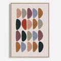 Obraz w ramie 50x70 - Granice Boho - abstrakcyjny obraz, geometryczna kompozycja - rama drewno