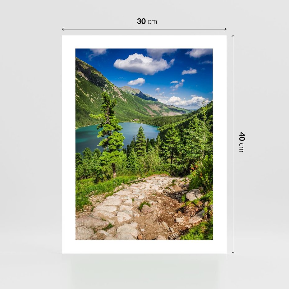 Plakat bez ramy 30x40 - Jezioro górskie: harmonia natury - jezioro, góry