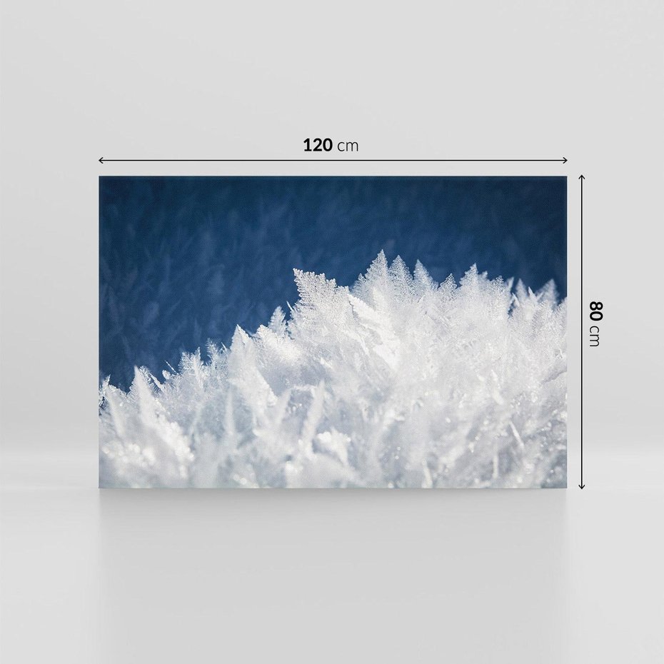 Obraz na płótnie 120x80 - Zimowa magia: Kryształki lodu - zima, kryształki