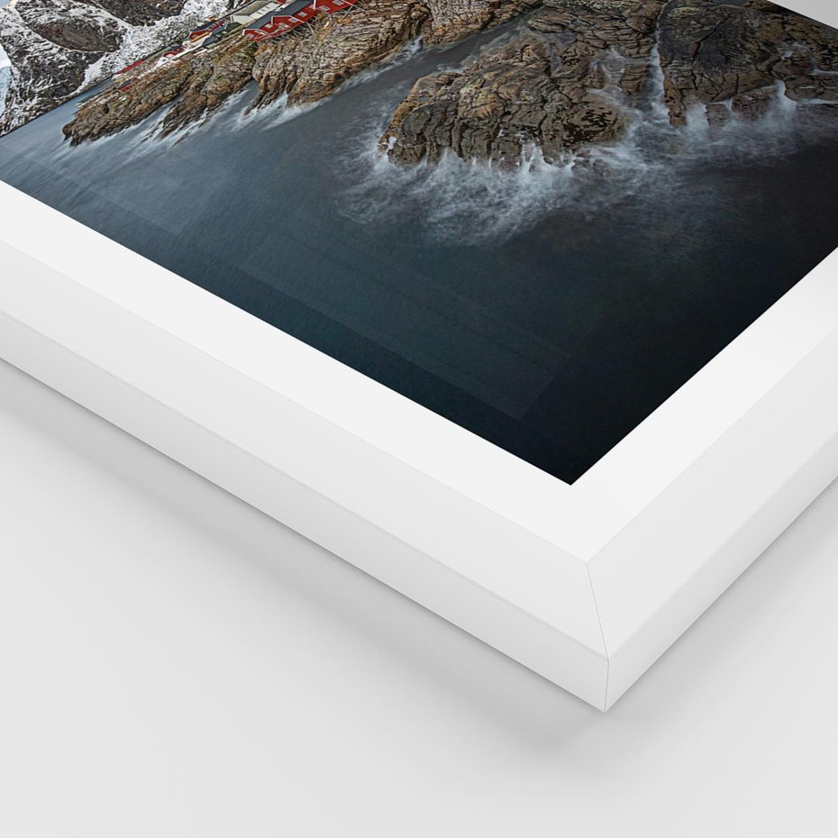 Plakat w ramie 30x40 - Skandynawia - górska odsłona - Skandynawia, góry - rama biała