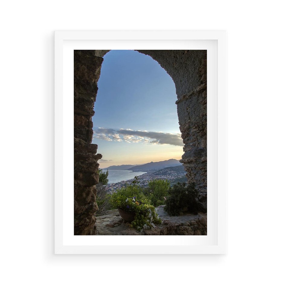 Plakat w ramie 50x70 - Pejzaż w perspektywie - pejzaż, perspektywa - rama biała