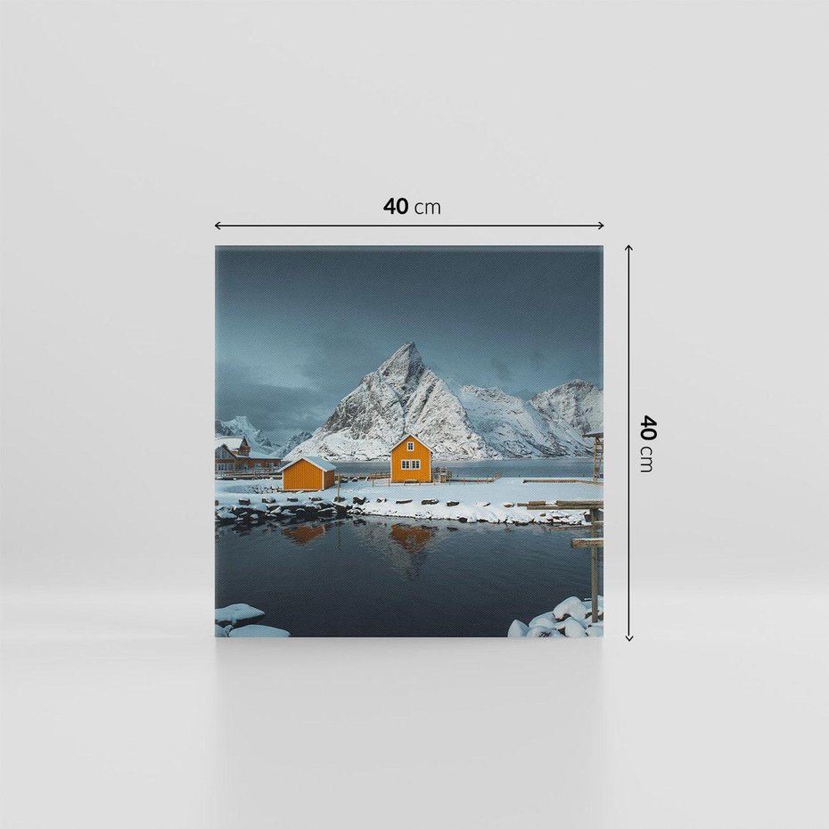 Obraz na płótnie 40x40 - Minimalizm i Urok Natury - skandynawskie, domki
