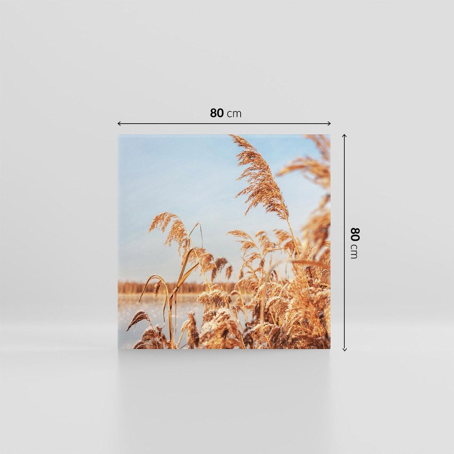 Obraz na płótnie 80x80 - Wyraz Stylu - trawy, boho