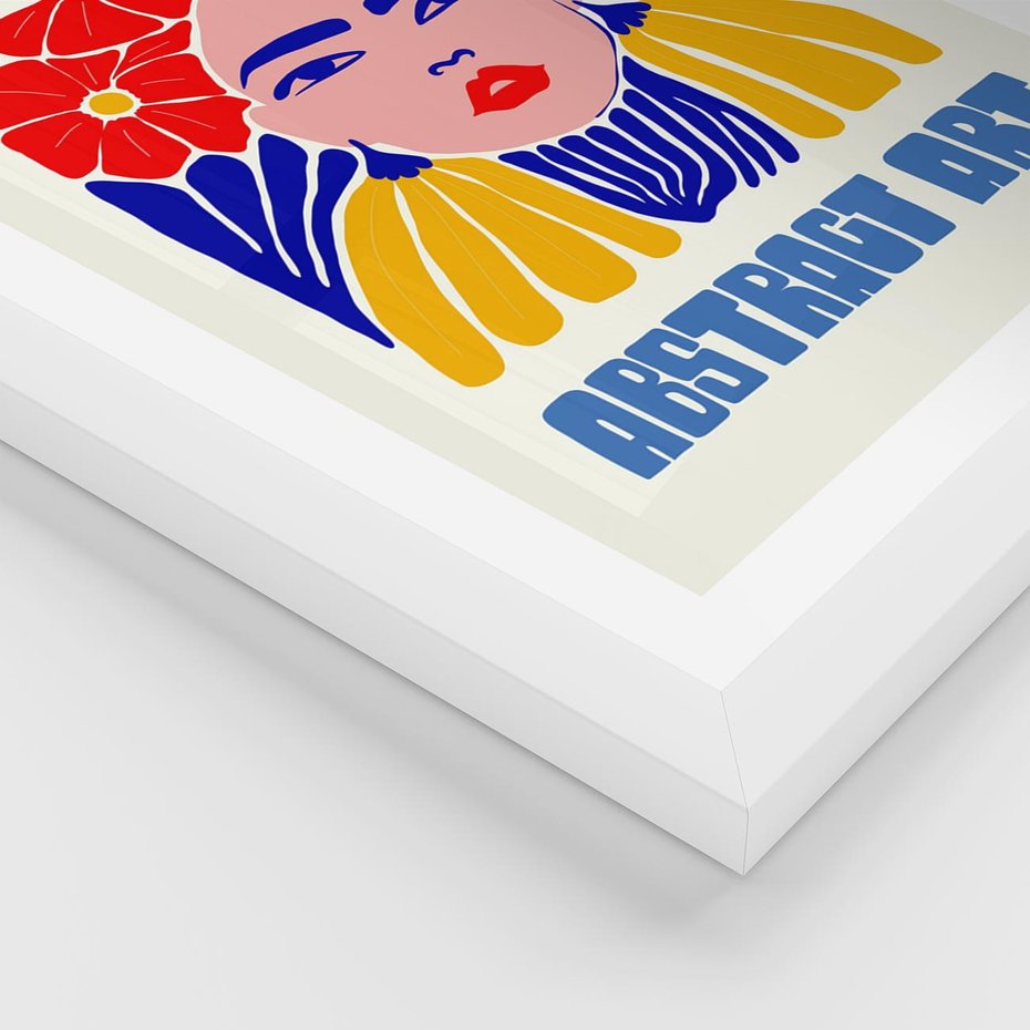 Plakat w ramie 30x40 - Przenikające Refleksje - sztuka abstrakcyjna, nowoczesny plakat - rama biała