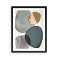 Plakat w ramie 50x70 - Przenikające Formy Duszy - abstrakcyjny obraz, geometryczne obłe formy - rama czarna
