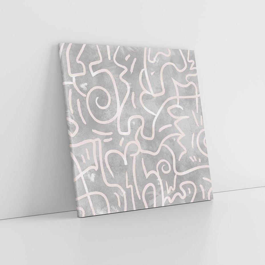 Obraz na płótnie 50x50 - Sploty odblasków i zawirowań - abstrakcyjne rysunki, wzorek