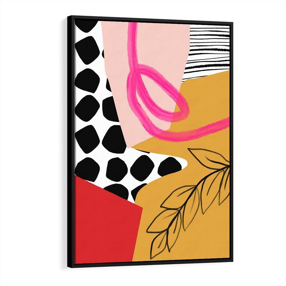 Obraz w ramie 70x100 - Księga Form i Plam - abstrakcyjna kompozycja, różne tekstury - rama czarna