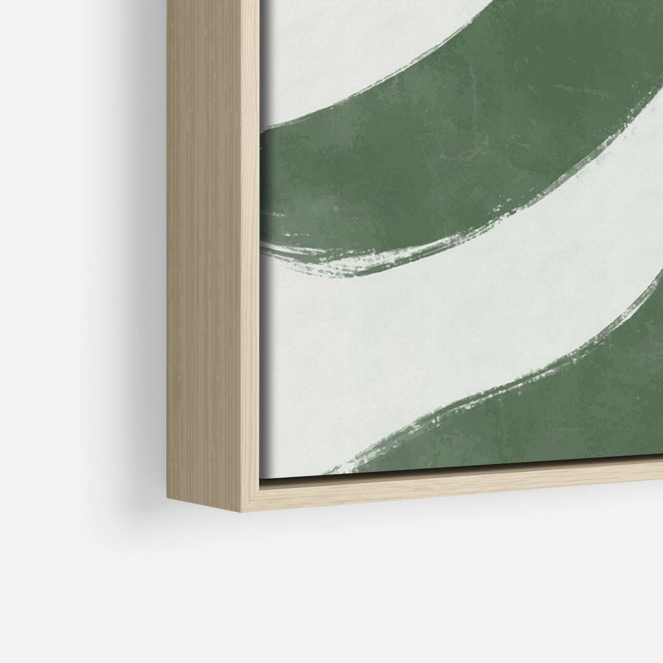 Obraz w ramie 80x80 - Zieleń Wewnętrznego Spokoju - zielony plakat, roślinne inspiracje - rama drewno