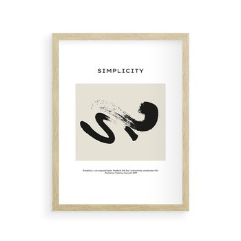 Plakat w ramie 30x40 - Prostota w kształcie - abstrakcja, maźnięcie farbą - rama drewno