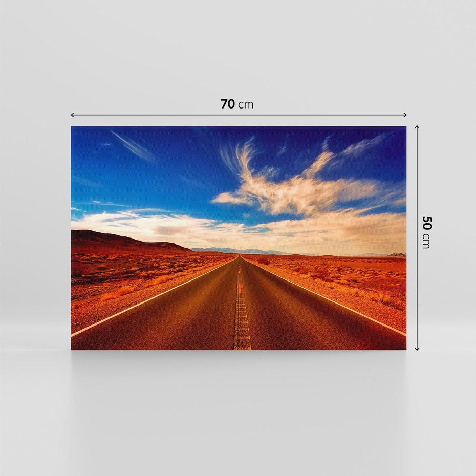 Obraz na płótnie 70x50 - Przygoda na pustynnej drodze - droga, pustynia