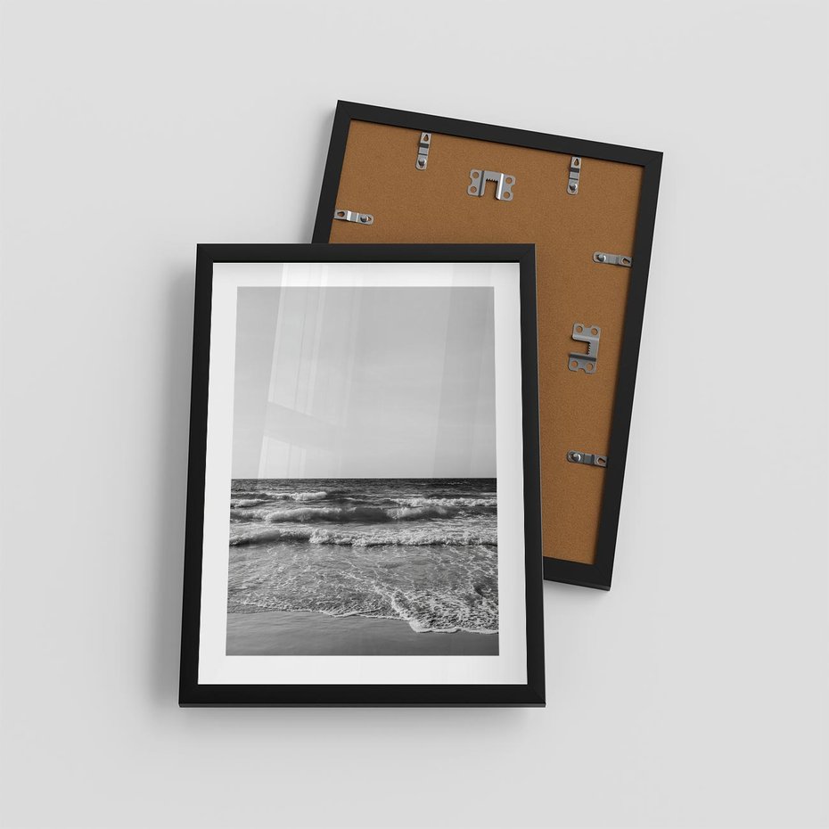 Plakat w ramie 30x40 - Słuchaj Śpiewu Fal - morze, fale - rama czarna