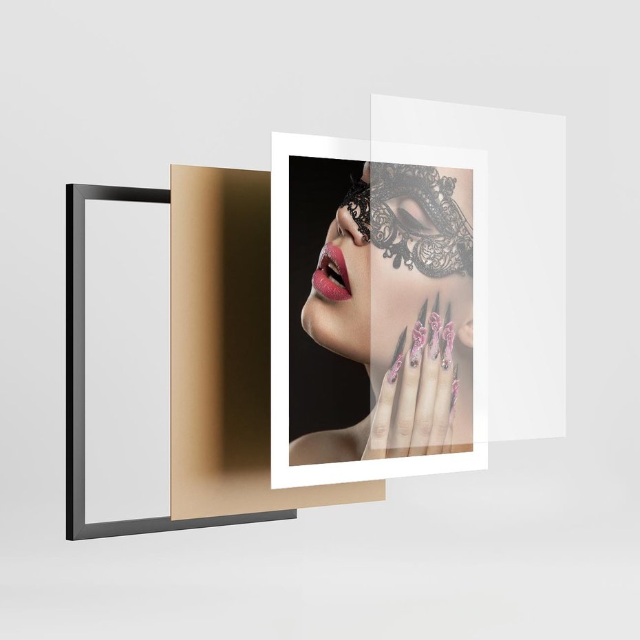 Plakat w ramie 40x50 - Piękno na tipsach - beauty, manicure - rama czarna