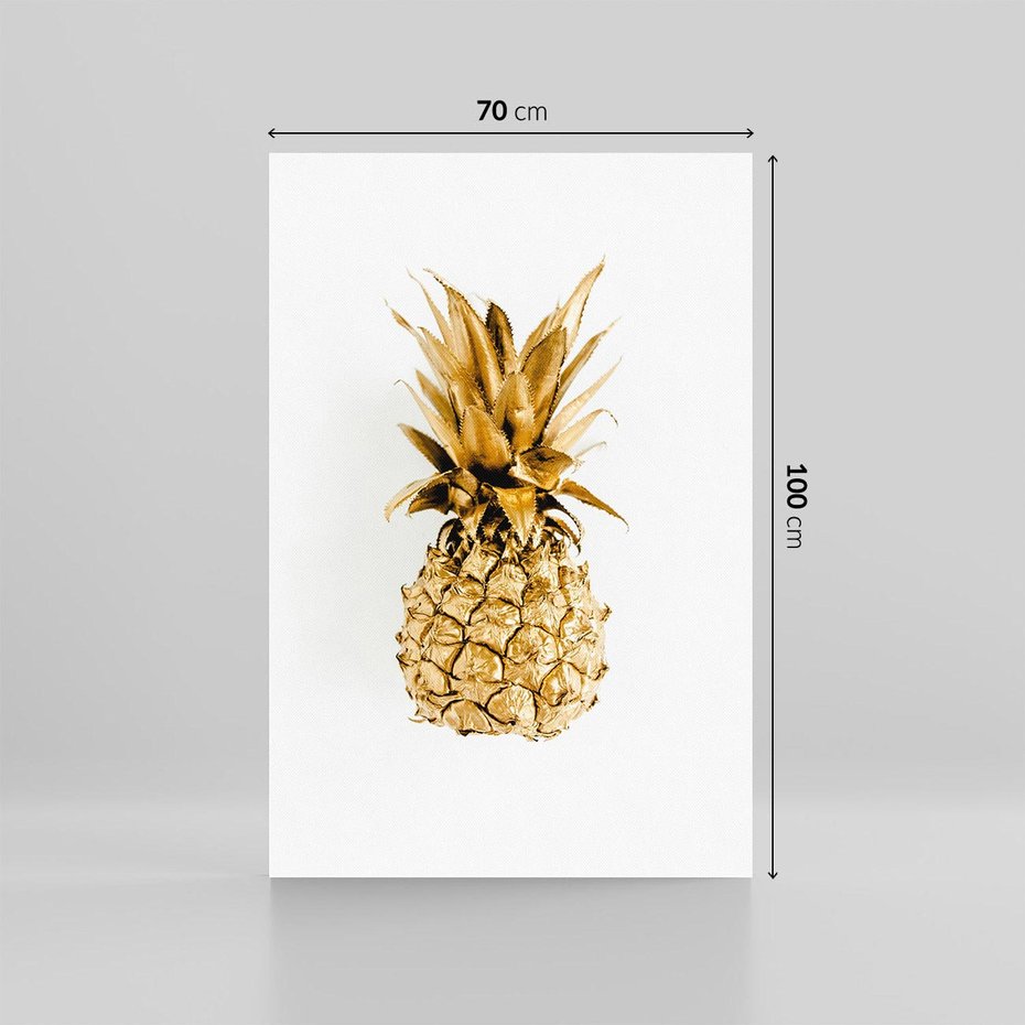 Obraz na płótnie 70x100 - Ekskluzywny Akcent - złoty, ananas