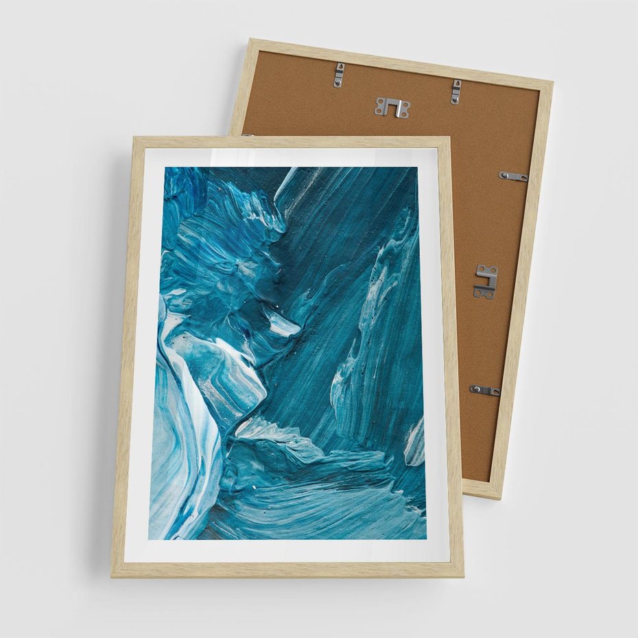 Plakat w ramie 50x70 - Wyrazista abstrakcja w akwareli - abstrakcja, akwarela - rama drewno