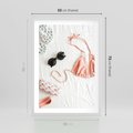 Plakat w ramie 50x70 - Letnia Elegancja na Plaży - kompozycja, elementy stroju na plażę - rama biała